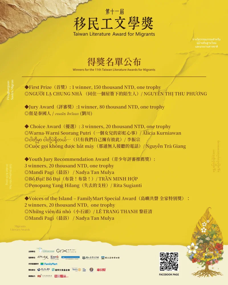 🏆 Congratulations! The winners of the 11th Migrant Workers' Literary Award have been officially announced