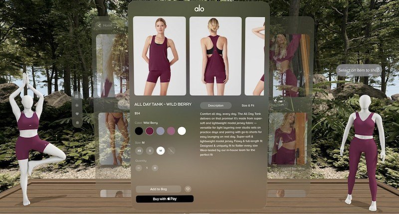 Alo Yoga teams with Obsess on alo Sanctuary, a wellness shopping experience for Apple Vision Pro