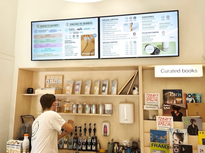 GoodNews Coffee deploys nsign.tv digital signage platform in Madrid, Barcelona and Paris stores