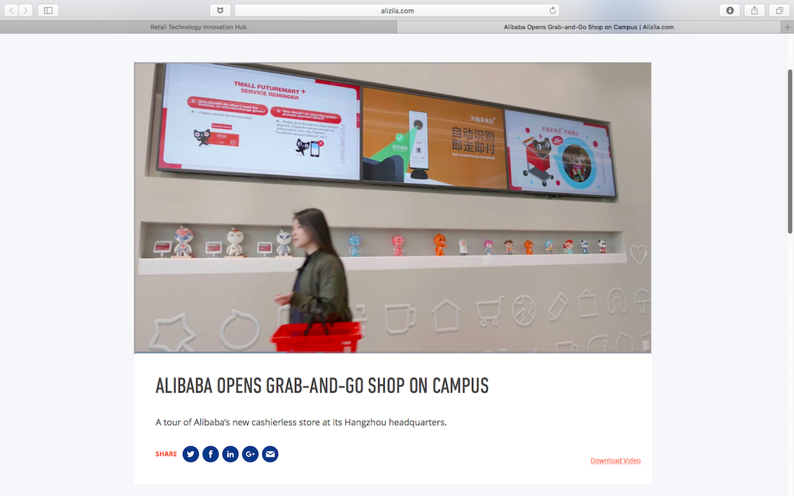 Alibaba takes wraps off grab-and-go store concept