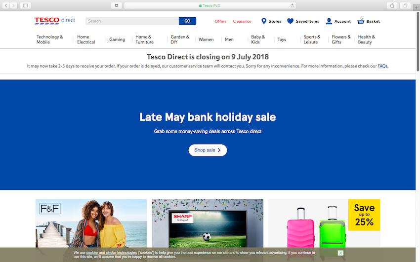 Tesco Direct to cease trading in July
