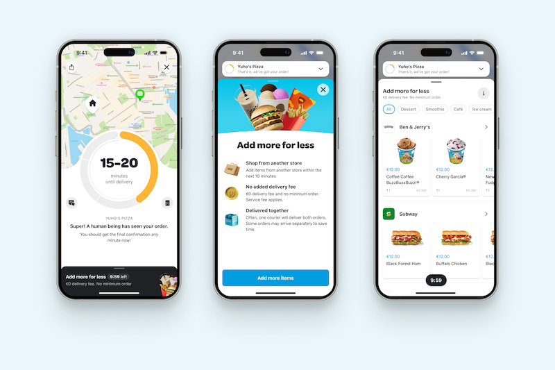 Local commerce specialist Wolt now lets customers order from two different places at once, with one delivery fee