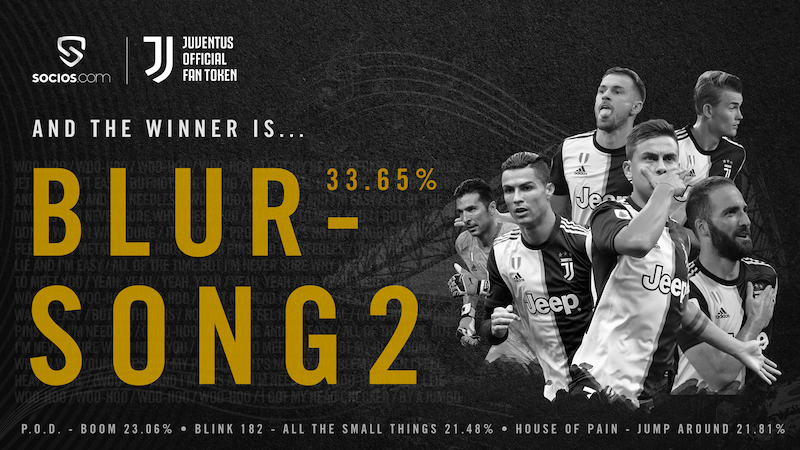 Juventus fans choose new goal song via Socios platform