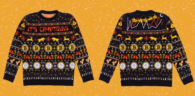 notjust Christmas jumper pays tribute to cryptocurrency movement