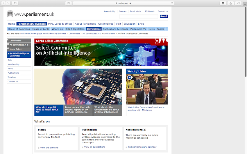 UK can lead ethical AI revolution, House of Lords Committee
