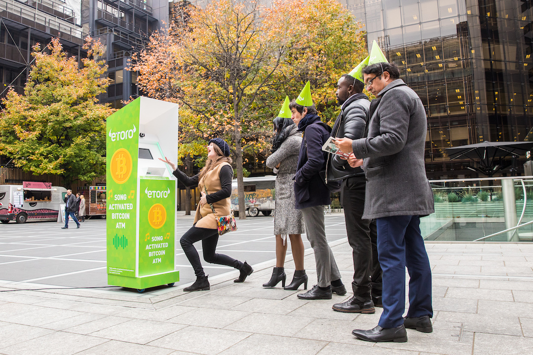 eToro unveils singing-activated crypto ATM