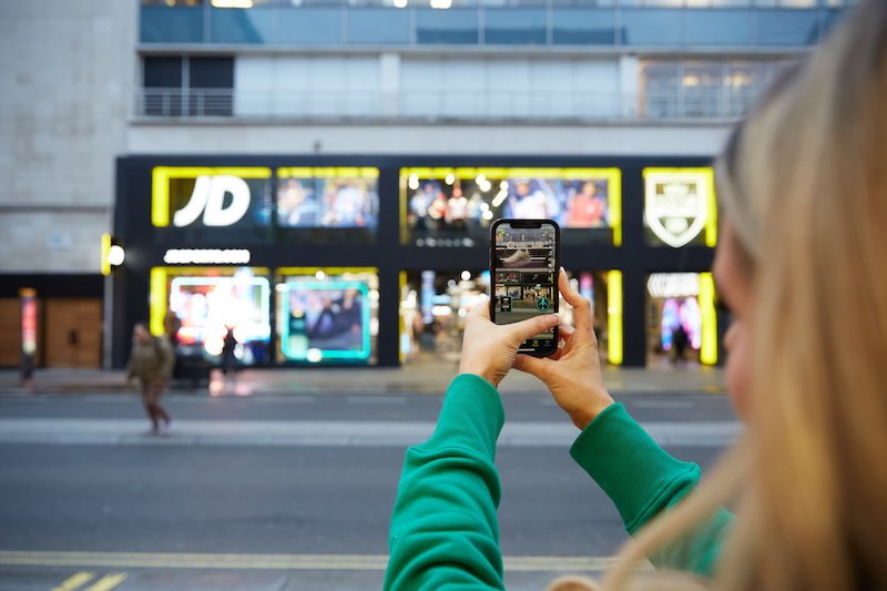 JD Sports turns London Oxford Street storefront into giant arcade machine