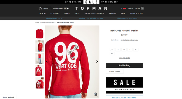 Topman in trouble over ‘Hillsborough’ shirt