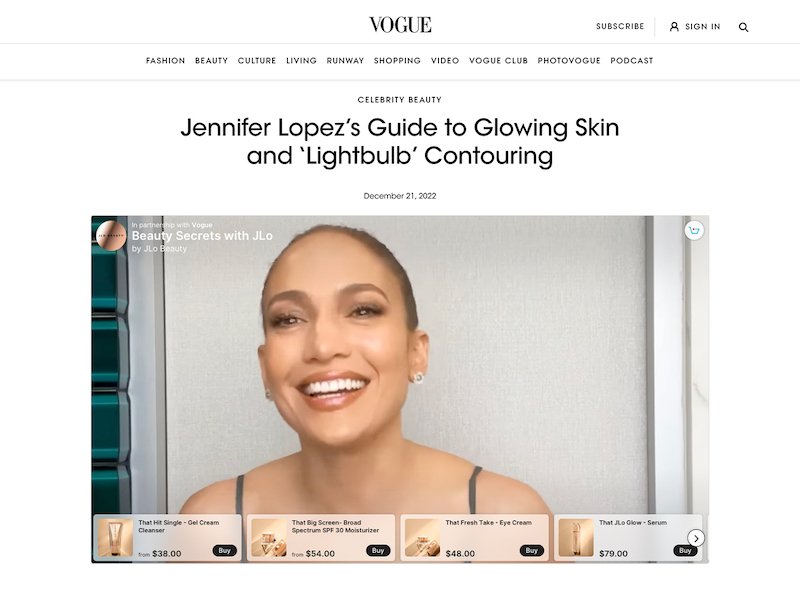 TalkShopLive and JLo Beauty team with Vogue and Jennifer Lopez for video shopping experience