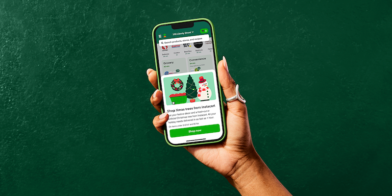 Instacart in festive mood as it offers customers same-day Christmas tree deliveries