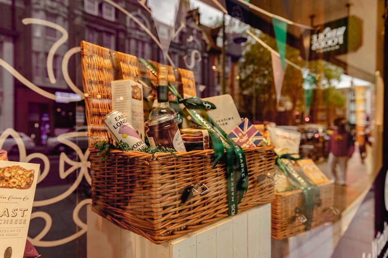 Whole Foods Market Platinum Picnic window display celebrates Queen’s Jubilee