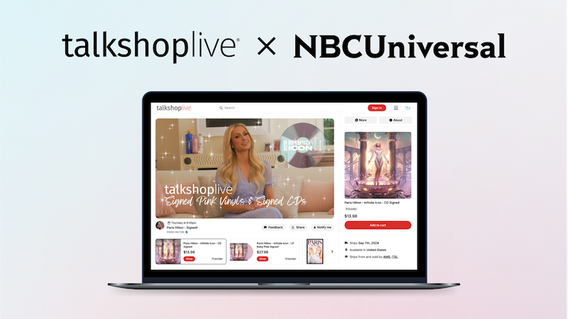 TalkShopLive and NBCUniversal tie up kicks off with shoppable livestream featuring Paris Hilton’s new album
