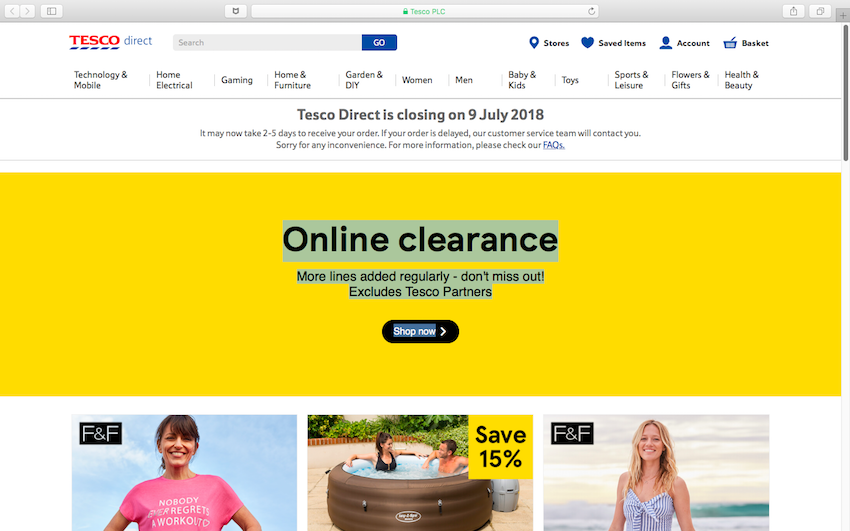 Everything must go: Tesco Direct launches online clearance