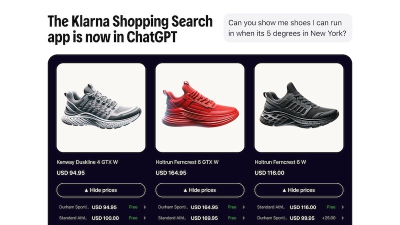 Buy now pay later big hitter Klarna announces launch of AI powered Shopping Search app in ChatGPT