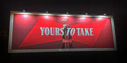 Budweiser transforms advertising billboard to showcase up and coming artists on eve of Brit Awards 