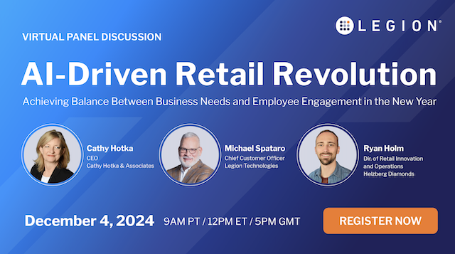Legion Technologies preps AI Driven Retail Revolution webinar, set to take place on Wednesday, 4th December
