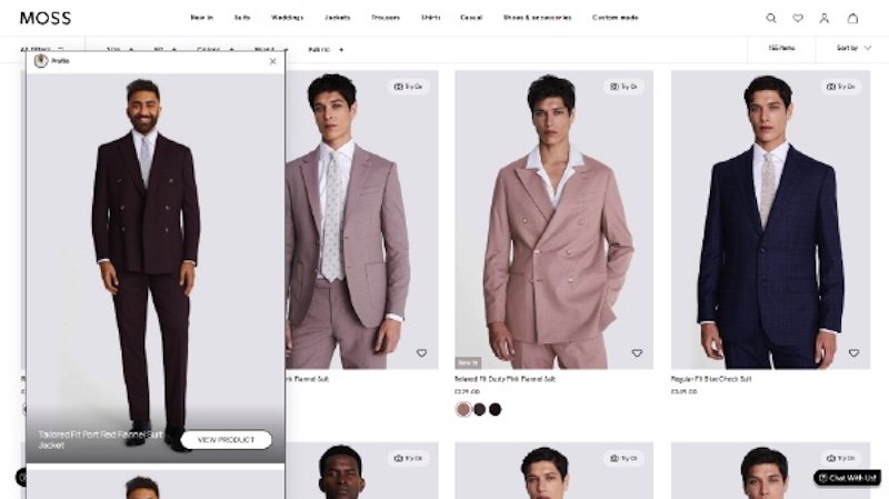 UK retailer Moss tests out Zyler virtual try-on technology for more convenient and realistic shopping experience