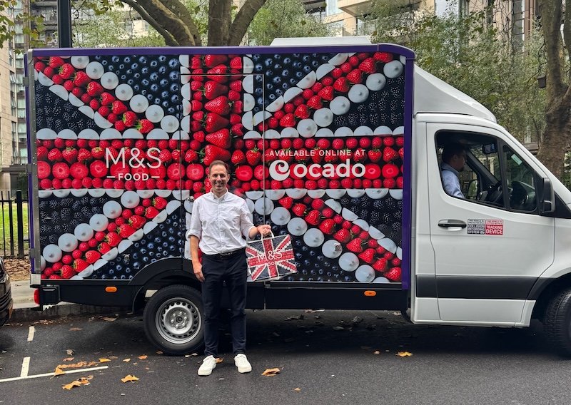 M&S Food marks five years since Ocado launch by splashing carrier bag on delivery vans