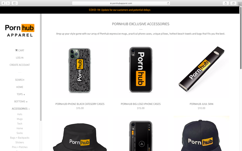 Pornhub Apparel offers free Stayhomehub products during coronavirus lockdown