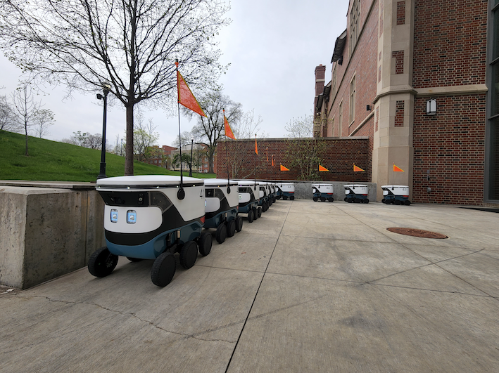 Grubhub and Cartken deliver food to university students via autonomous robots