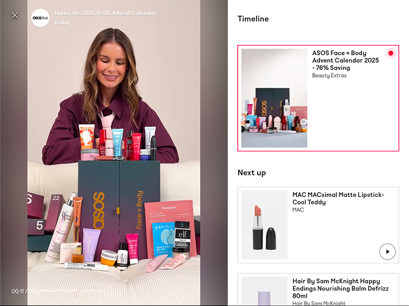 Asos Live creator led immersive video shopping fashion experience goes live following trial