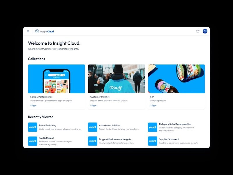 Insight Cloud for Gopuff offers unified PoS, retail media, customer behaviour, and supply chain data