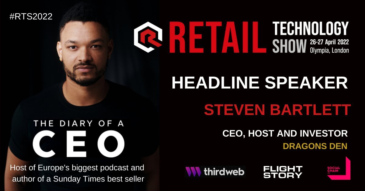 Dragon’s Den investor Steven Bartlett joins Retail Technology Show speaker line up