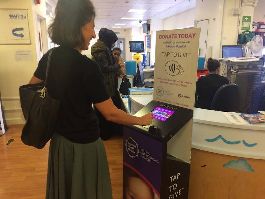 Imperial Health Charity scores contactless donation first at St Mary's Hospital