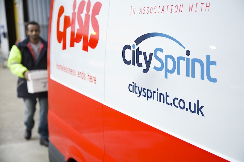 Same day delivery firm CitySprint partners with Crisis to support homeless people