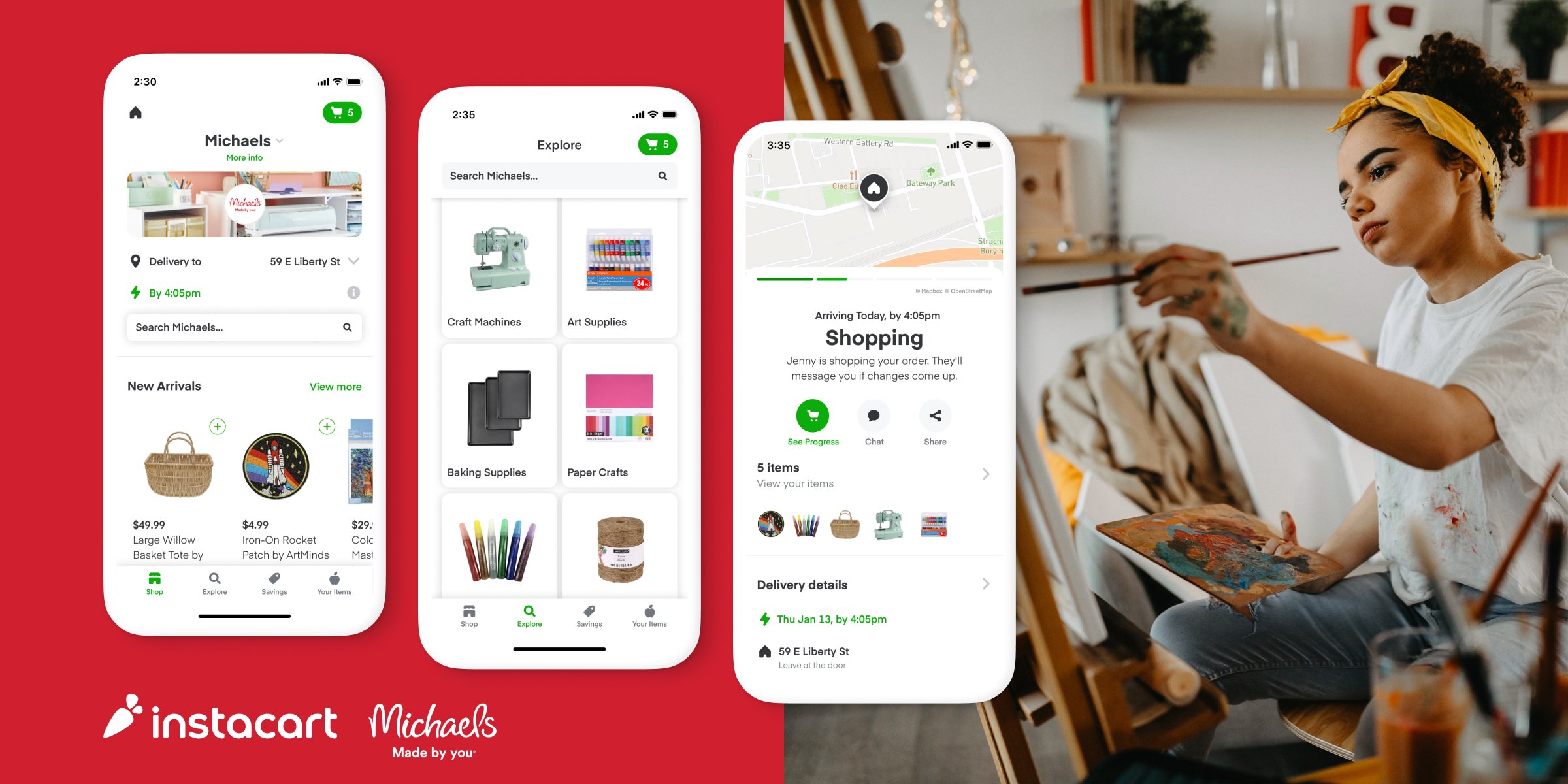 Instacart and Michaels launch same day delivery across Canada