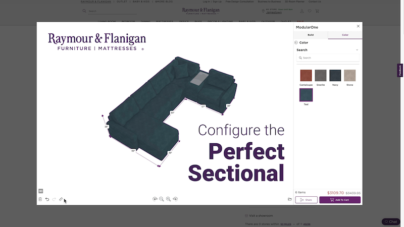Single source of truth: Furniture retailer Raymour & Flanigan taps 3D Cloud Sectional Configurator solution