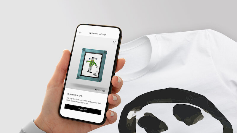AZ Factory organic t-shirts feature Alber Elbaz NFTs and NFC tech