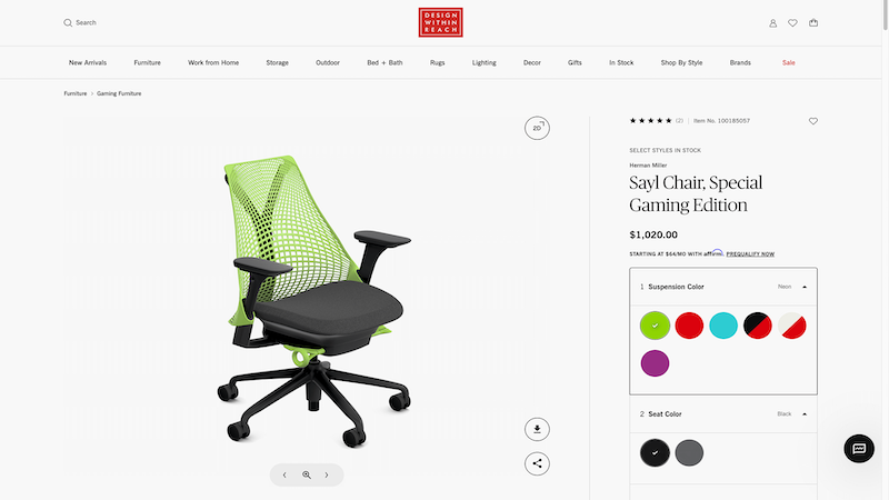 Herman Miller and Design Within Reach tap 3D Cloud by Marxent tech to bring 3D product visualisation to retail sites