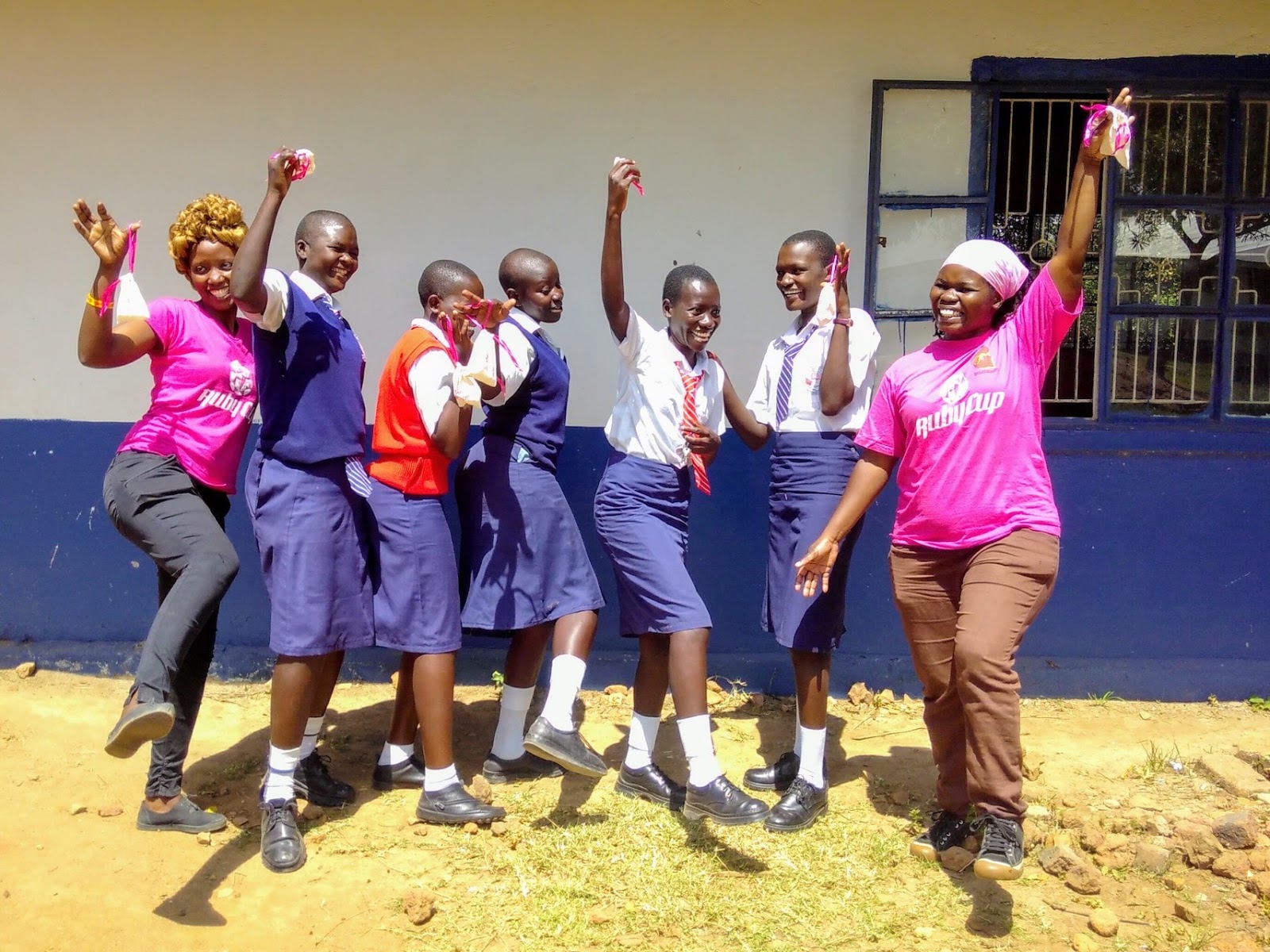 People in Kisumu rural Kenya with their first menstrual cups