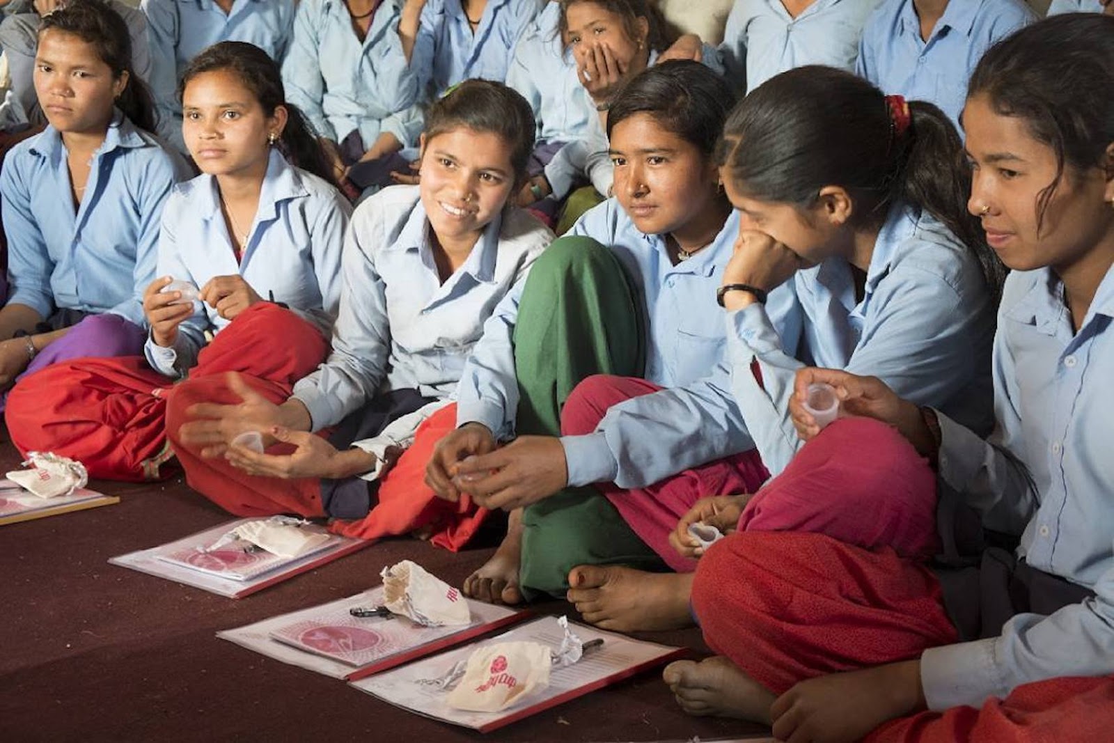 Ngo be artsy distributing menstrual kits in Nepali schools