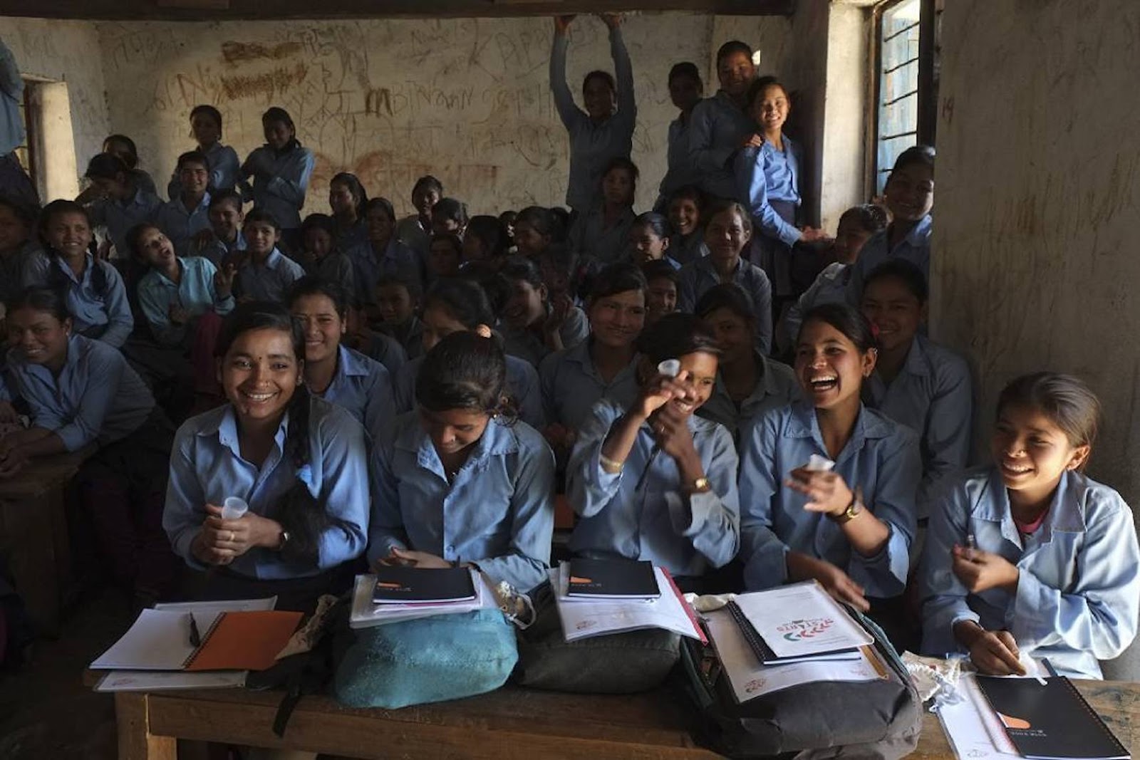 Ngo be artsy distributing menstrual kits in Nepali schools