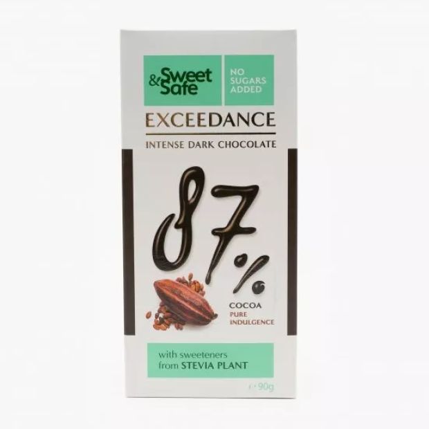 Sweet&Safe - EXCEEDANCE - 87 % hořká čokoláda 90 g