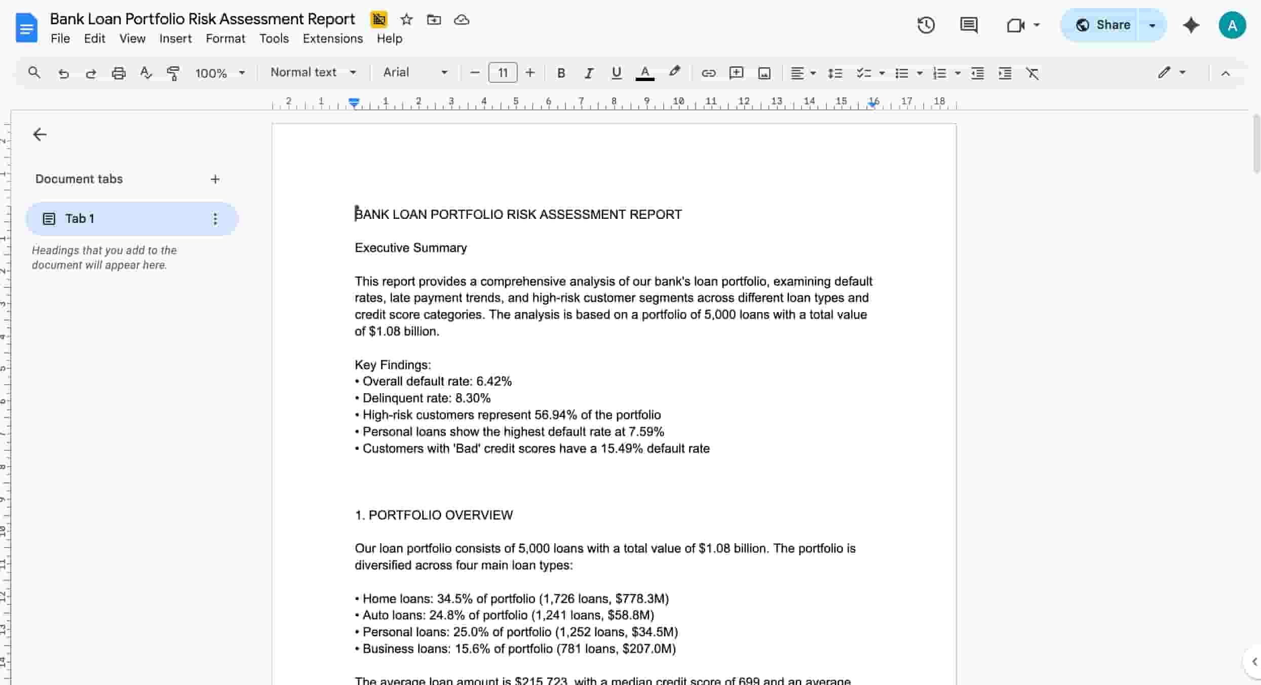 Loan Risk Report