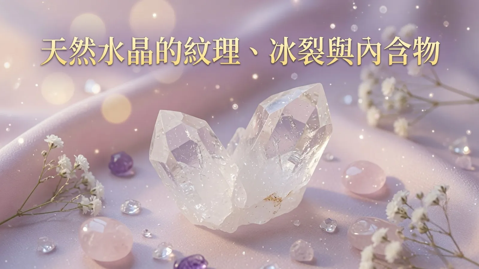 天然水晶的紋理、冰裂與內含物