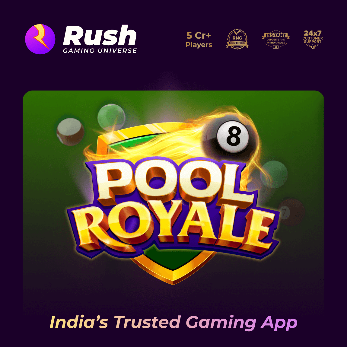 Play 8 Ball Pool Game Online and Win Upto ₹70 Lac Daily Download Free Pool Royale App