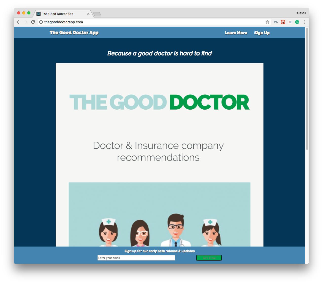 The Good Doctor App Landing