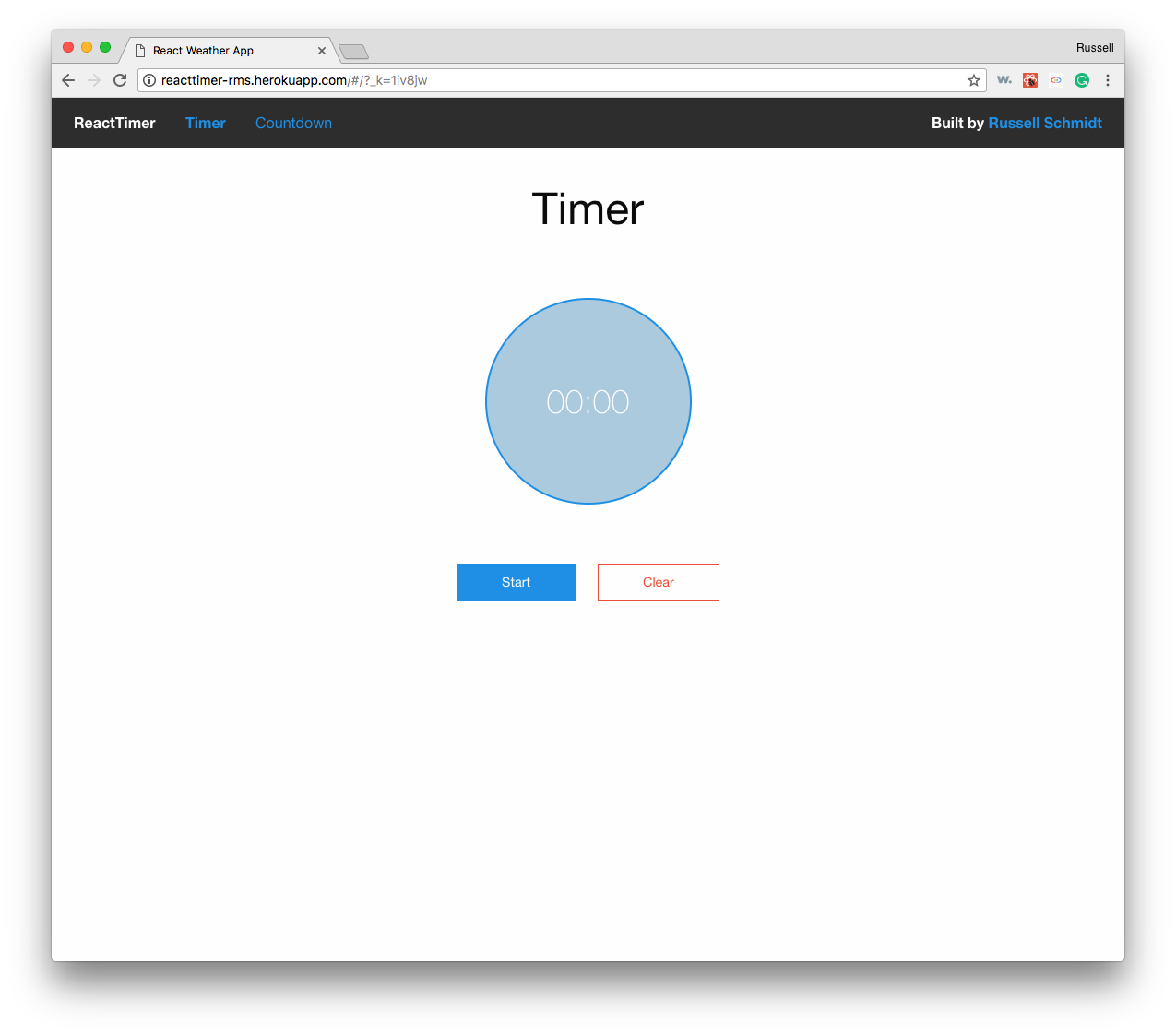 React Time Timer