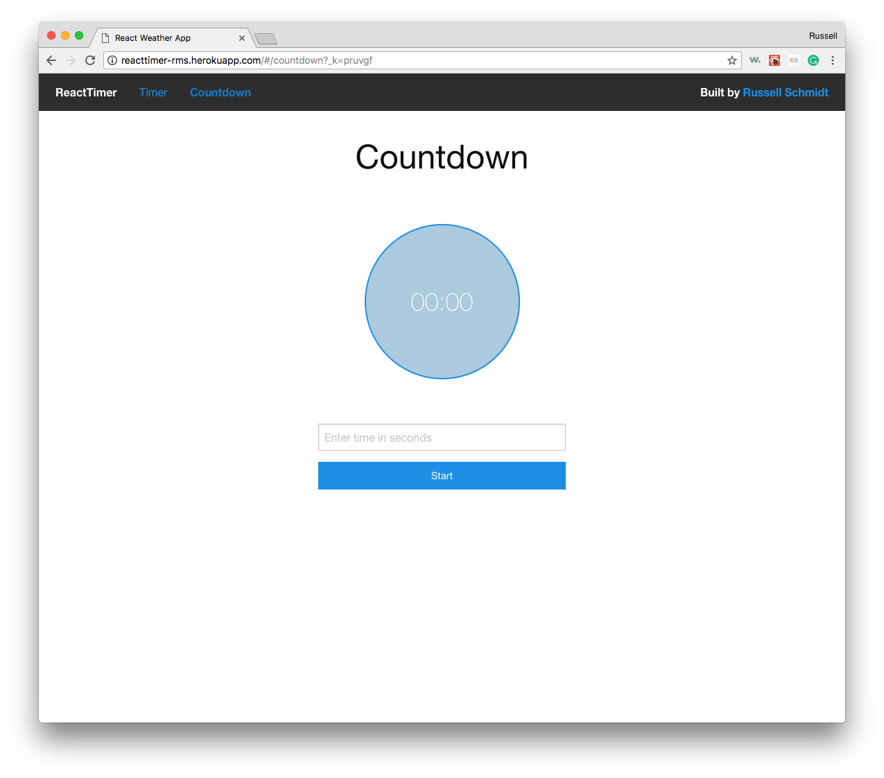 React Time stopwatch ready to go