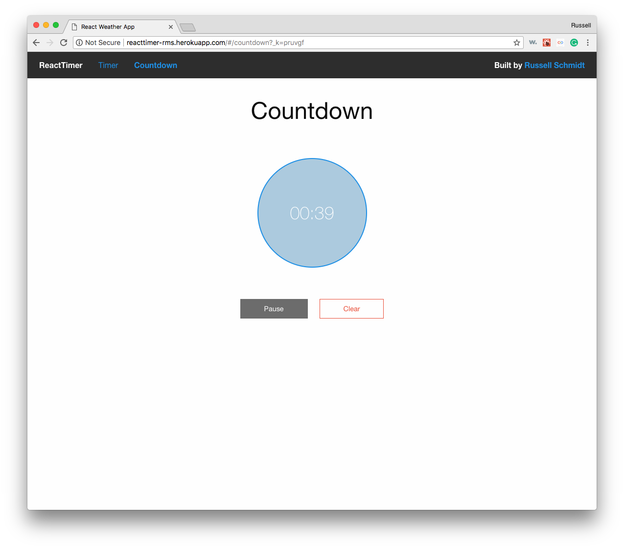 react stopwatch timer