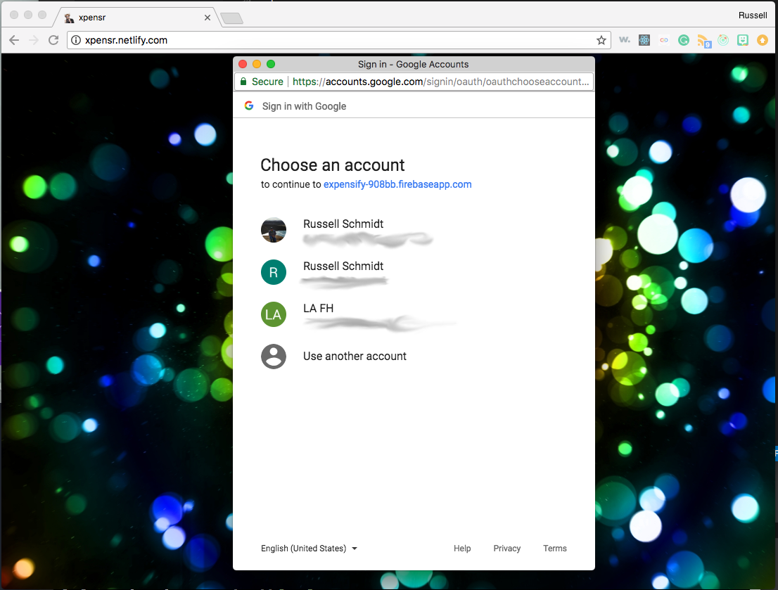 xpensr Google auth login