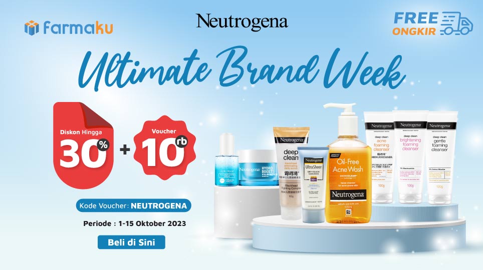 Skincare Neutrogena, Diskon Hingga 30% + Voucher 10RB | Farmaku
