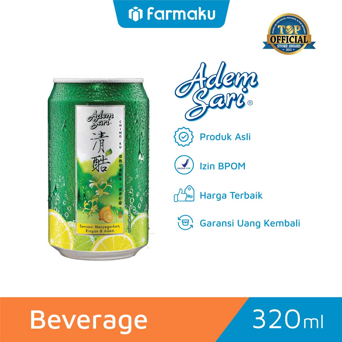 Adem Sari Ching Ku Kaleng 320 Ml Farmaku 1795