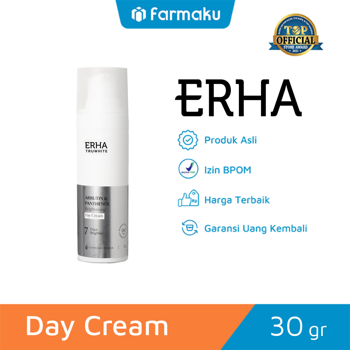 Erha Truwhite Arbutin And Panthenol Brightening Day Cream 30 G Farmaku