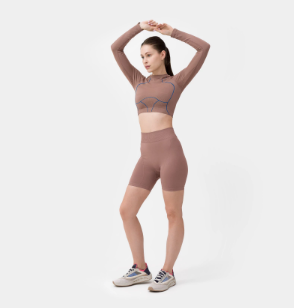 Dámské tréninkové tričko s dlouhými rukávy crop - top.