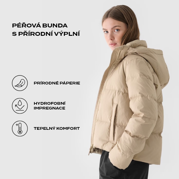 Dámská péřová bunda s přírodní výplní